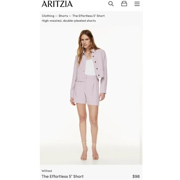 Aritzia Wilfred Little Cropped Jacket - M - Cloudy Lilac - Picture 2 of 3